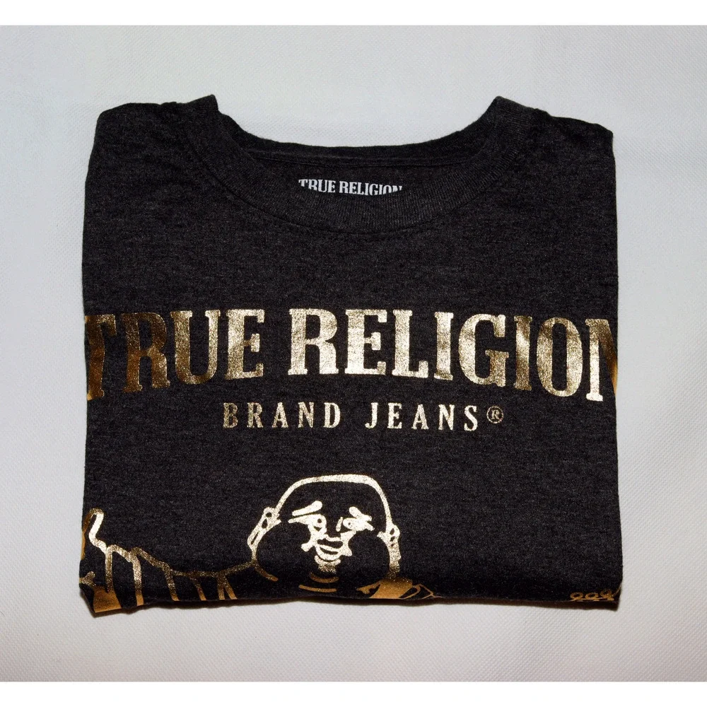 True Religion Loungewear Short Sleeve Buddha Graphic Logo‎ T-Shirt Size Medium